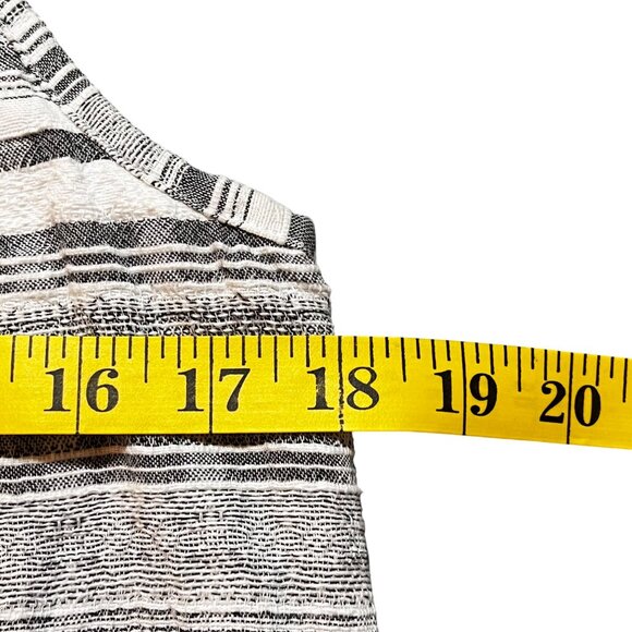 Vince Camuto Black & White Striped Sleeveless Halter Dress M Date Night Boho - Picture 7 of 8